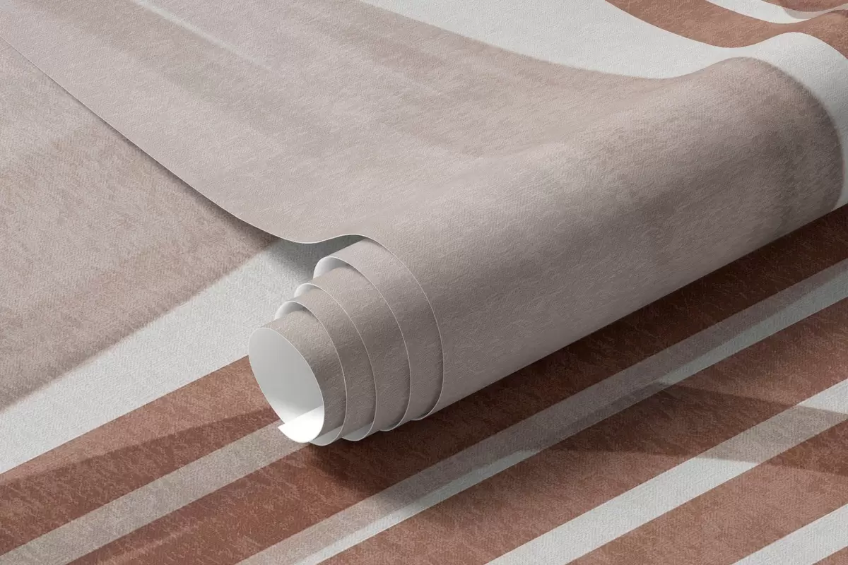 Fototapeta Kompozycja abstrakcyjna z liśćmi palmowymi, geometrycznymi łukami i pionowymi paskami w10110v1