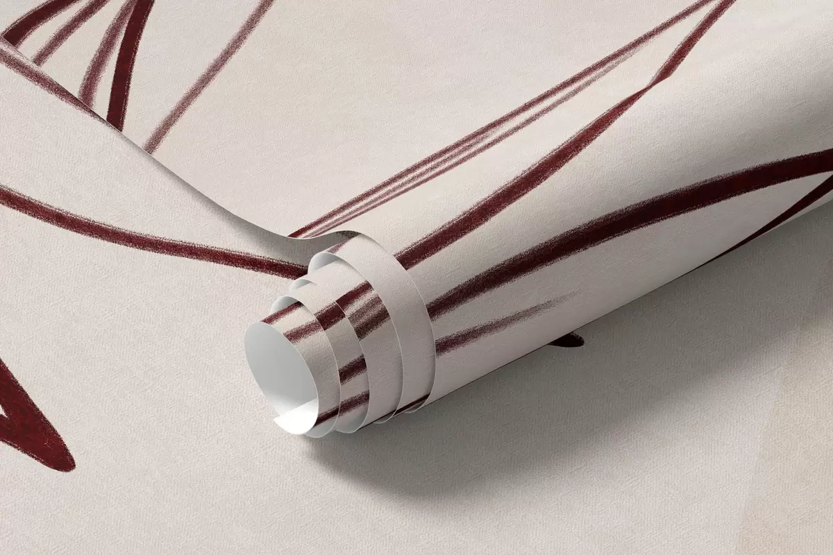 Fototapeta Minimalistyczne rysunki przedstawiające tropikalne liście i roślinność, pastelowe okrągłe kształty w10111v1