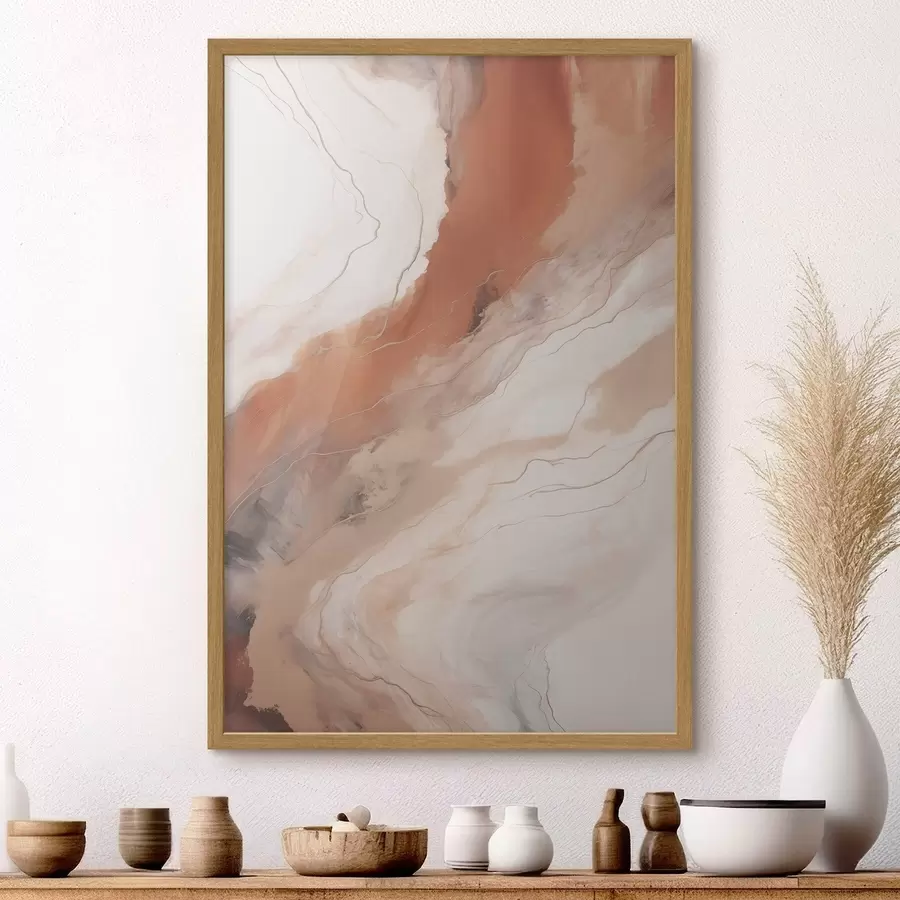 Fototapeta Ciepłe, terakotowe fale w stylu Fluid Art f51085