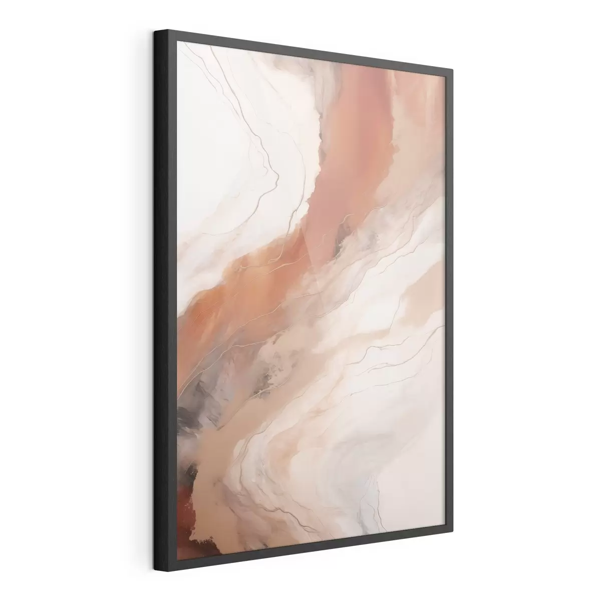 Plakat Ciepłe, terakotowe fale w stylu Fluid Art f51085