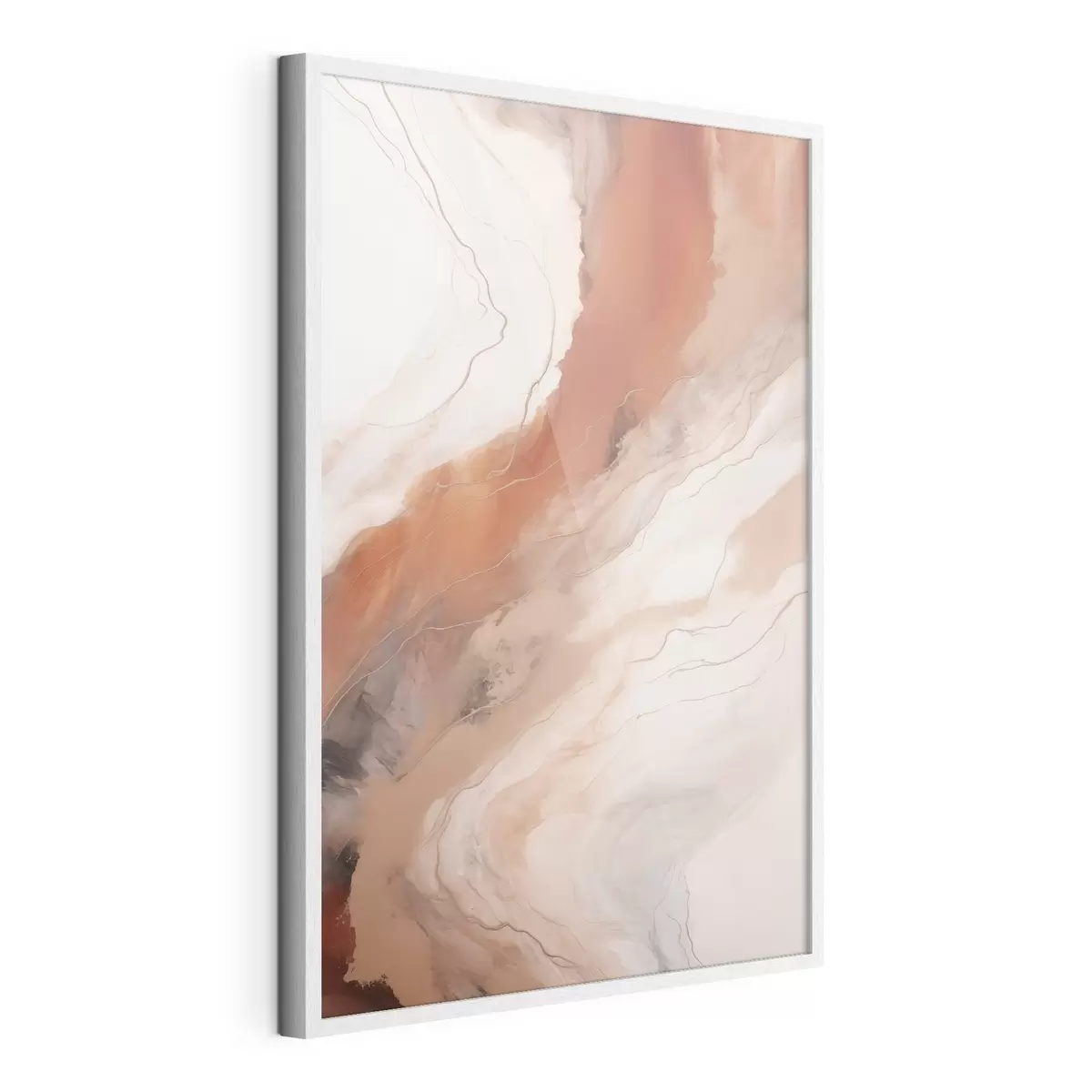 Plakat Ciepłe, terakotowe fale w stylu Fluid Art f51085