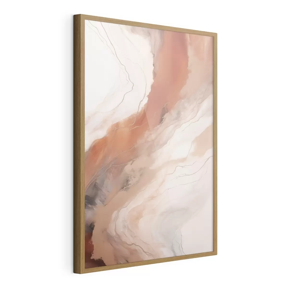 Plakat Ciepłe, terakotowe fale w stylu Fluid Art f51085