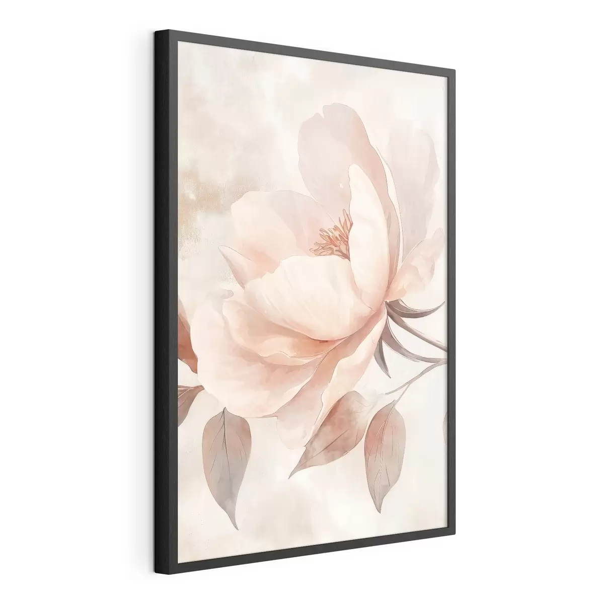 Plakat Różowo-beżowy kwiat namalowany akwarelą f51098