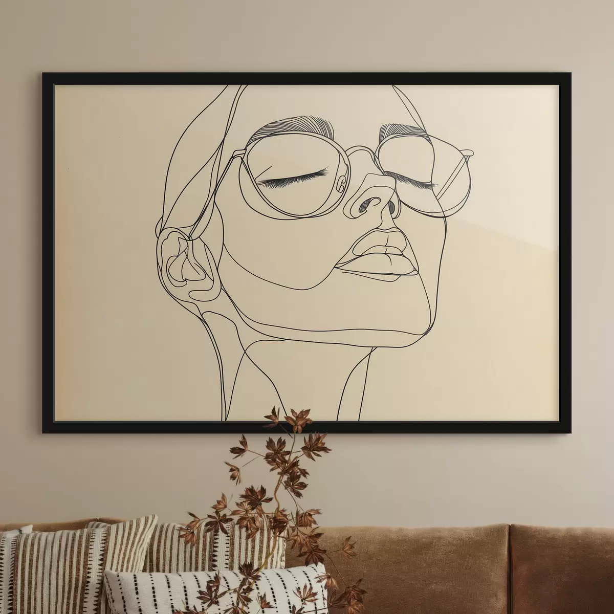 Plakat Liniowy portret kobiety f51145