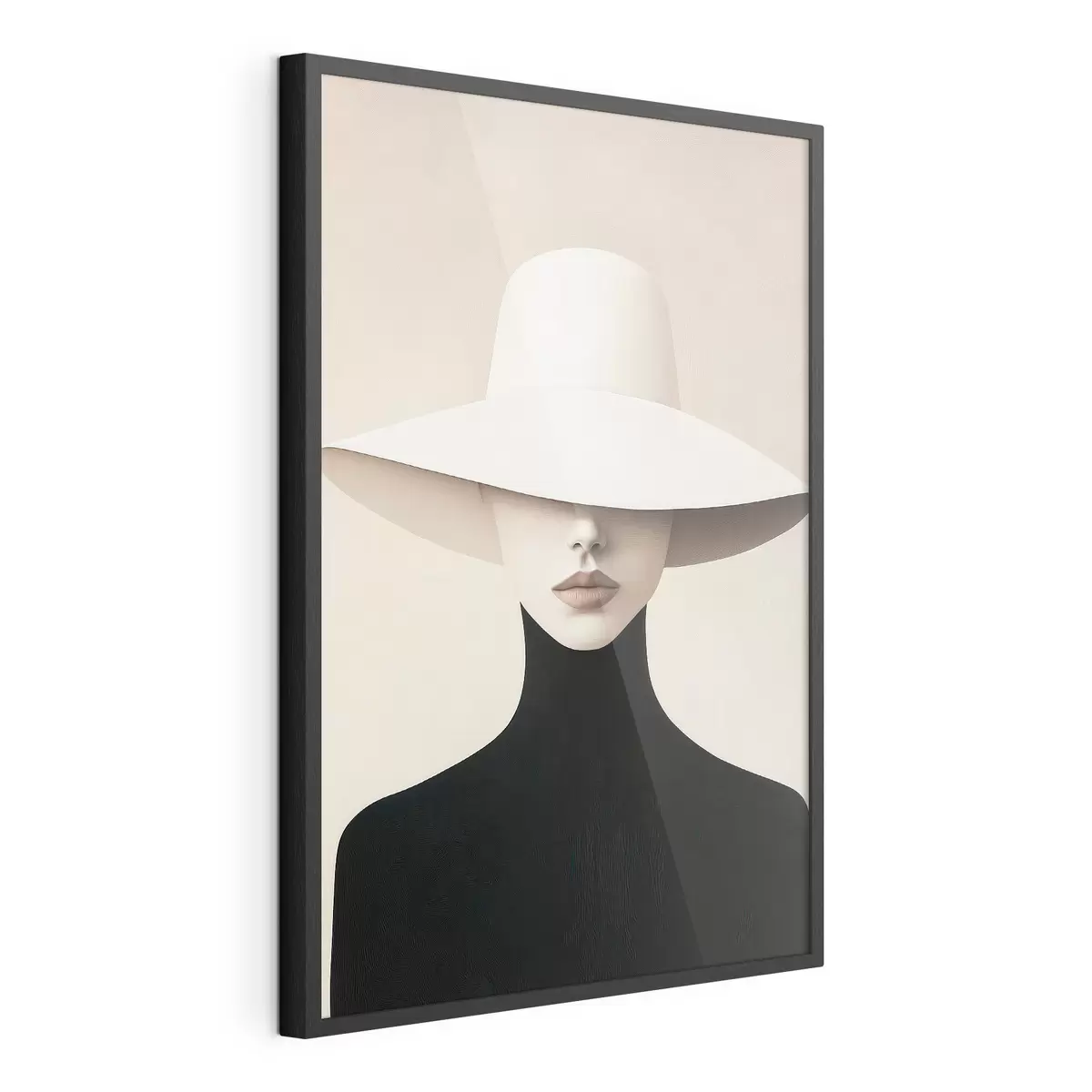 Plakat Kobieta w białym kapeluszu f51146