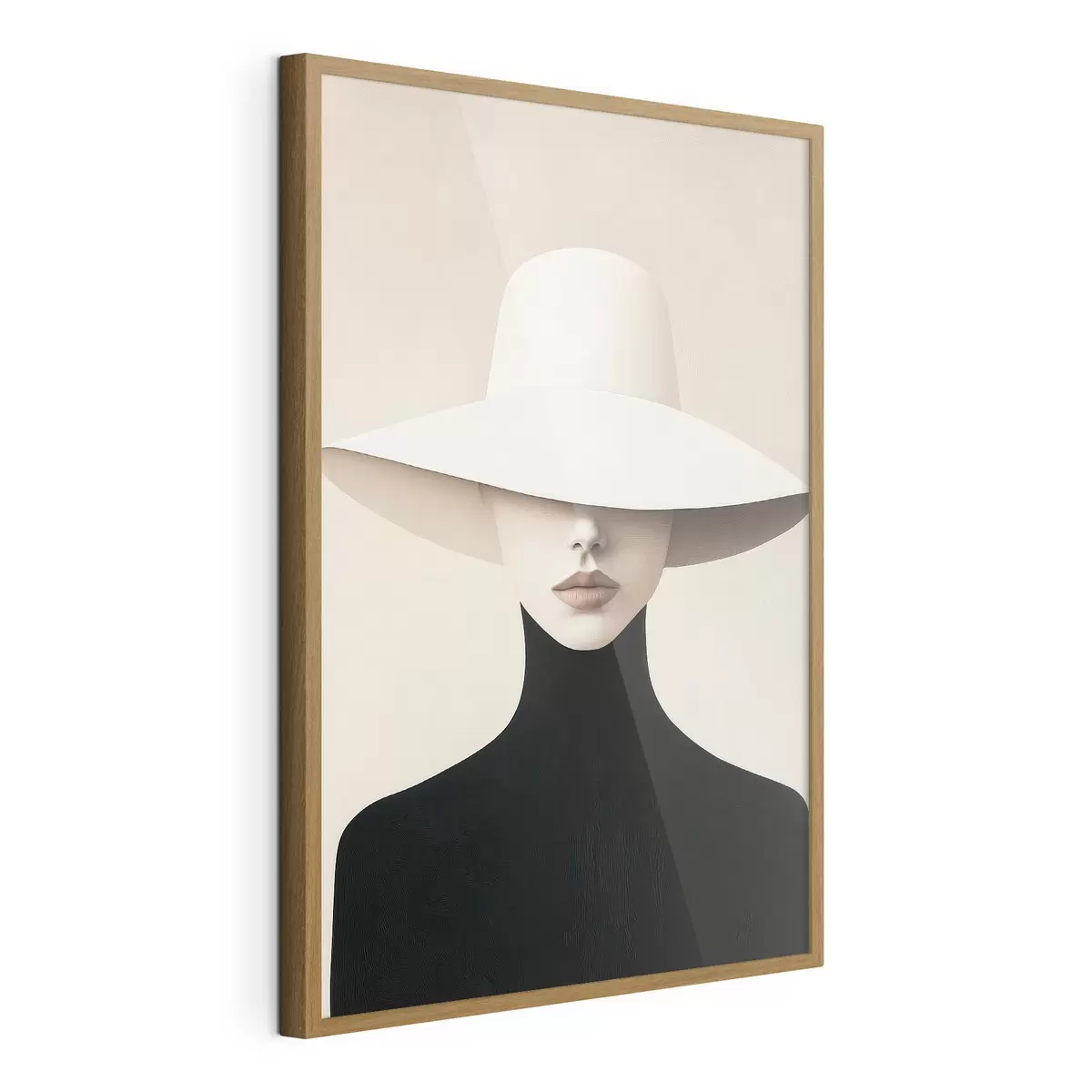 Plakat Kobieta w białym kapeluszu f51146