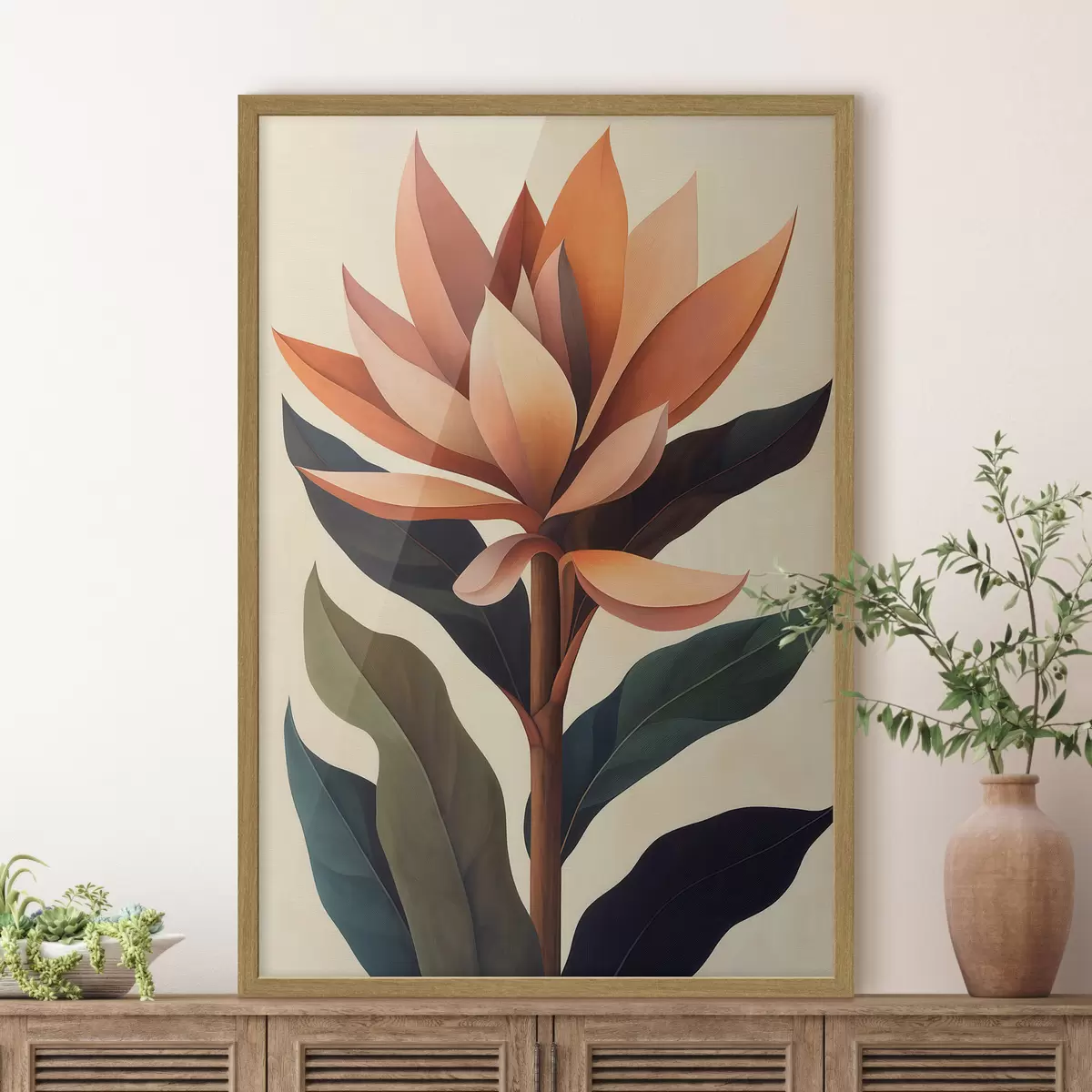 Plakat Abstrakcyjny kwiat f51155