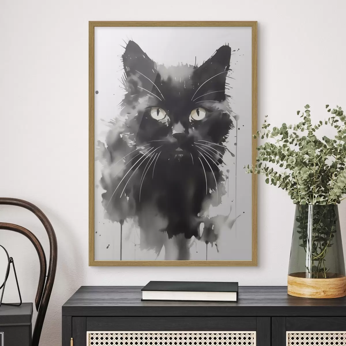 Plakat Portret kota, imitacja obrazu f51169