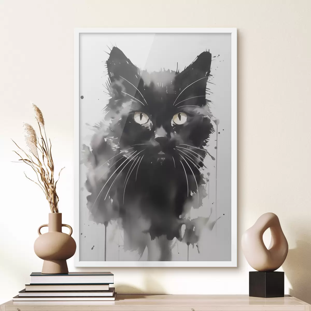 Plakat Portret kota, imitacja obrazu f51169