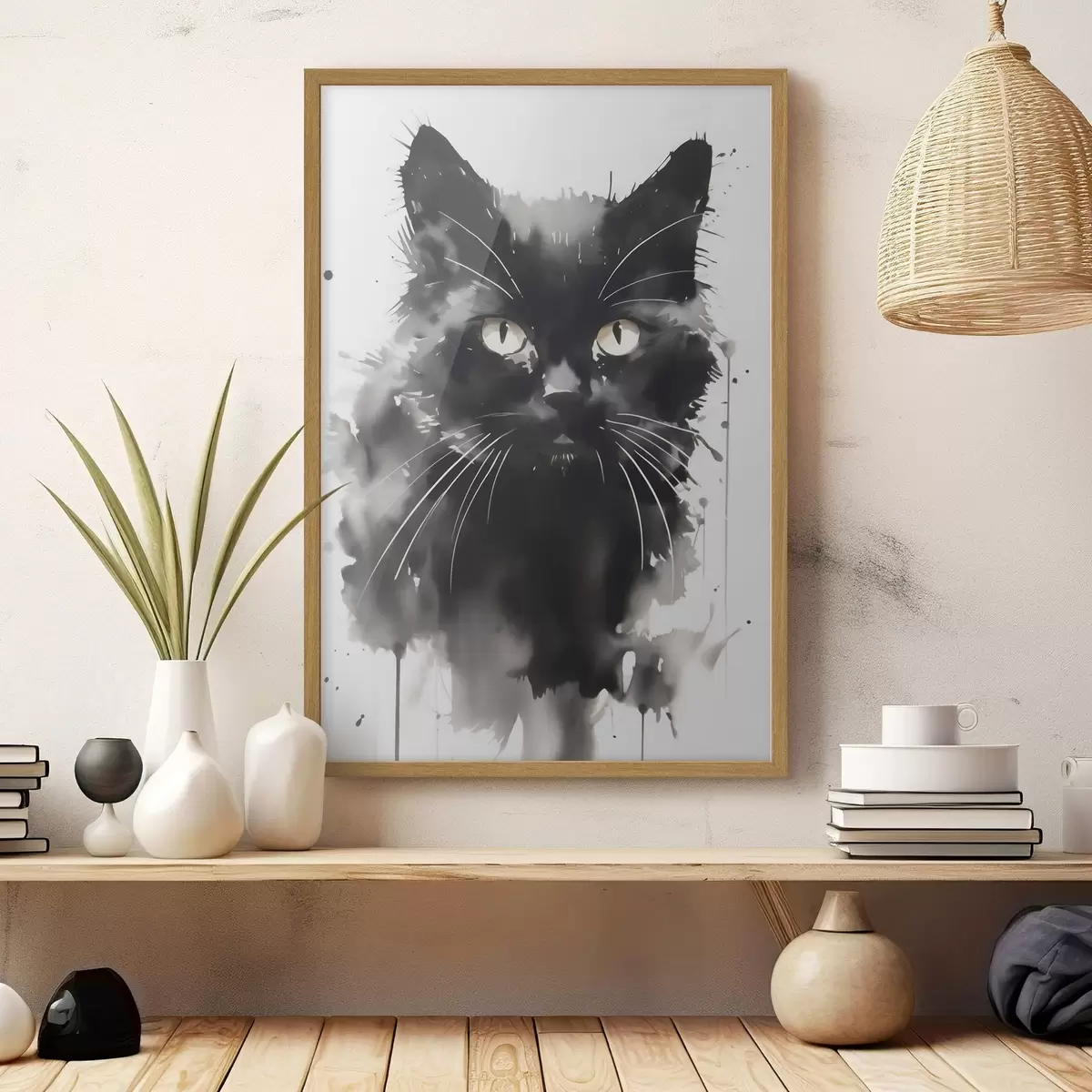 Plakat Portret kota, imitacja obrazu f51169