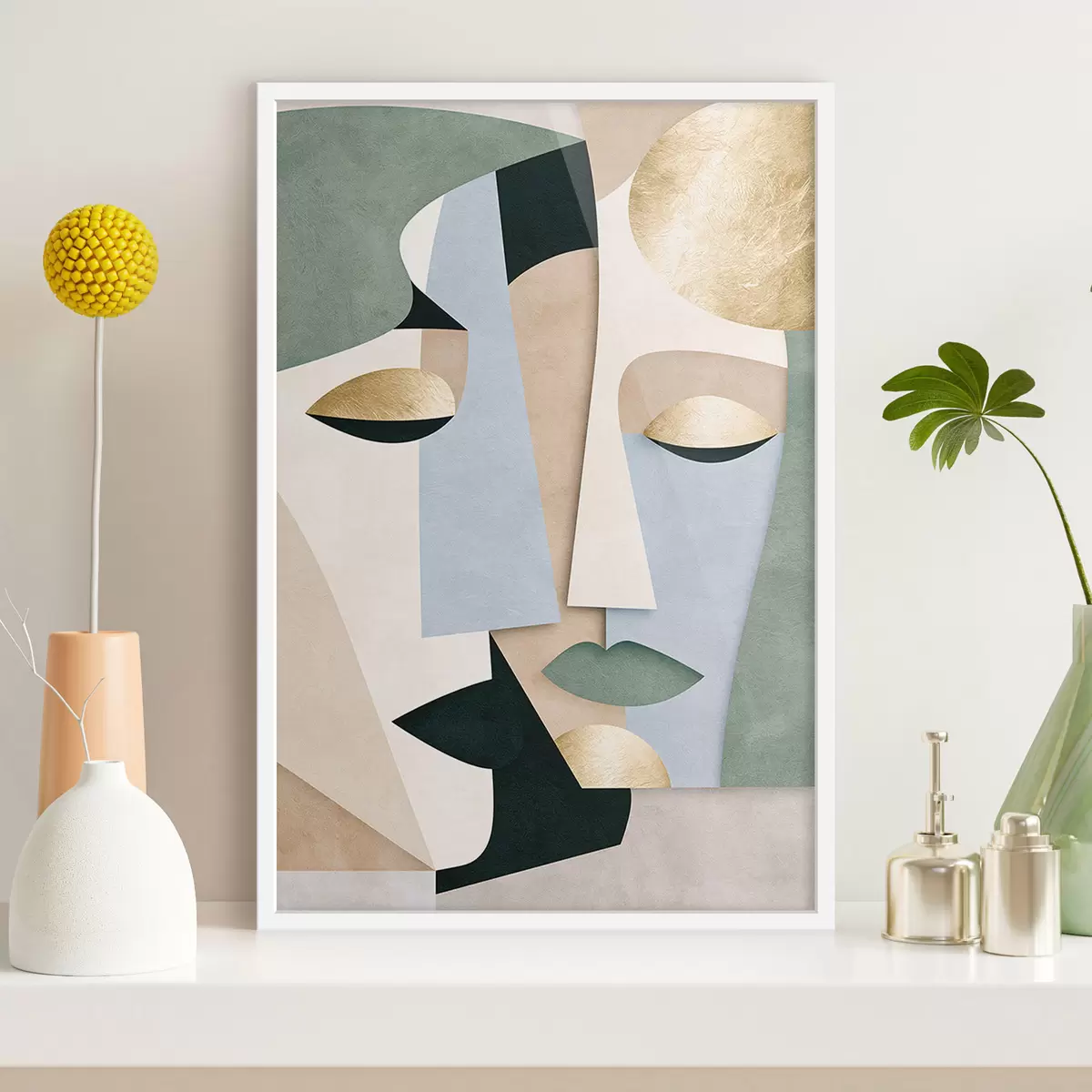 Plakat Abstrakcyjne geometryczne twarze f51178