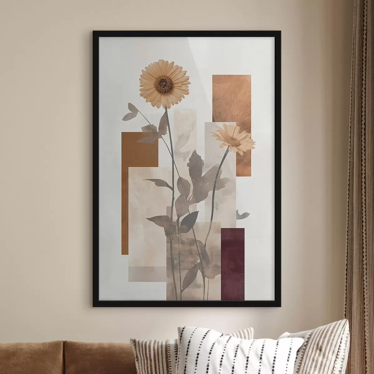 Plakat Kwiaty i figury geometryczne f51179