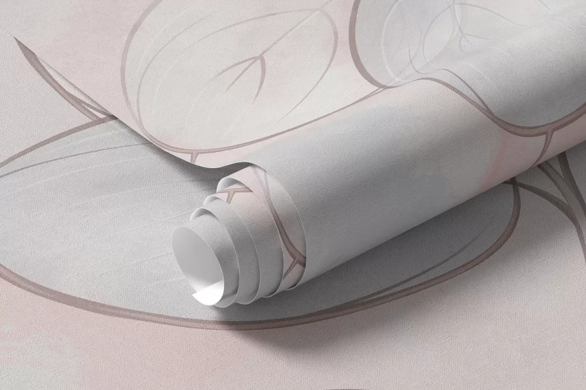 Fototapeta Jaskółki i delikatne rośliny w pastelowych odcieniach w05892v1