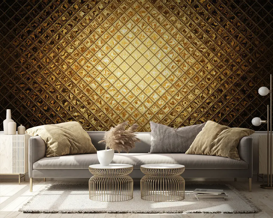 Fototapeta Brązowy, bursztynowy wzór prostokątów u23326