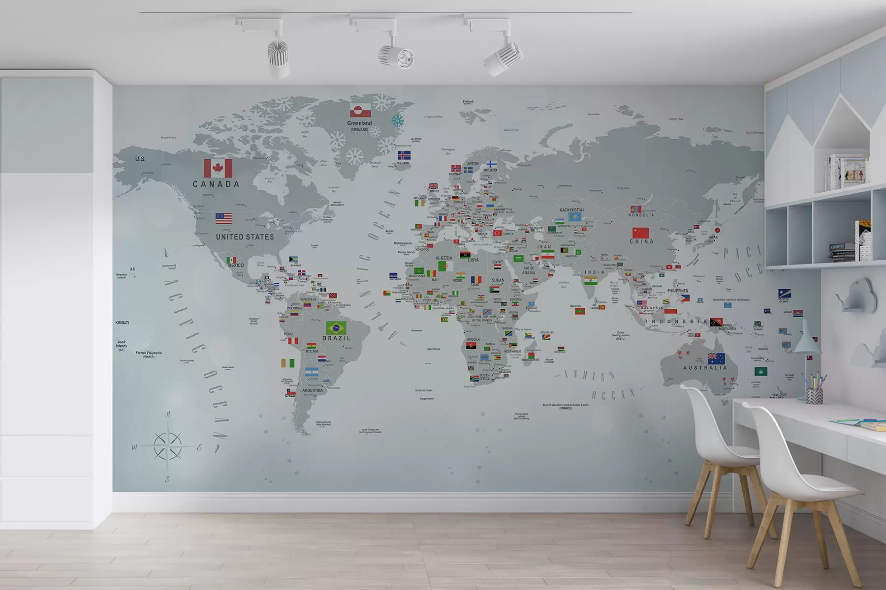 Fototapeta Mapa świata z flagami u72599