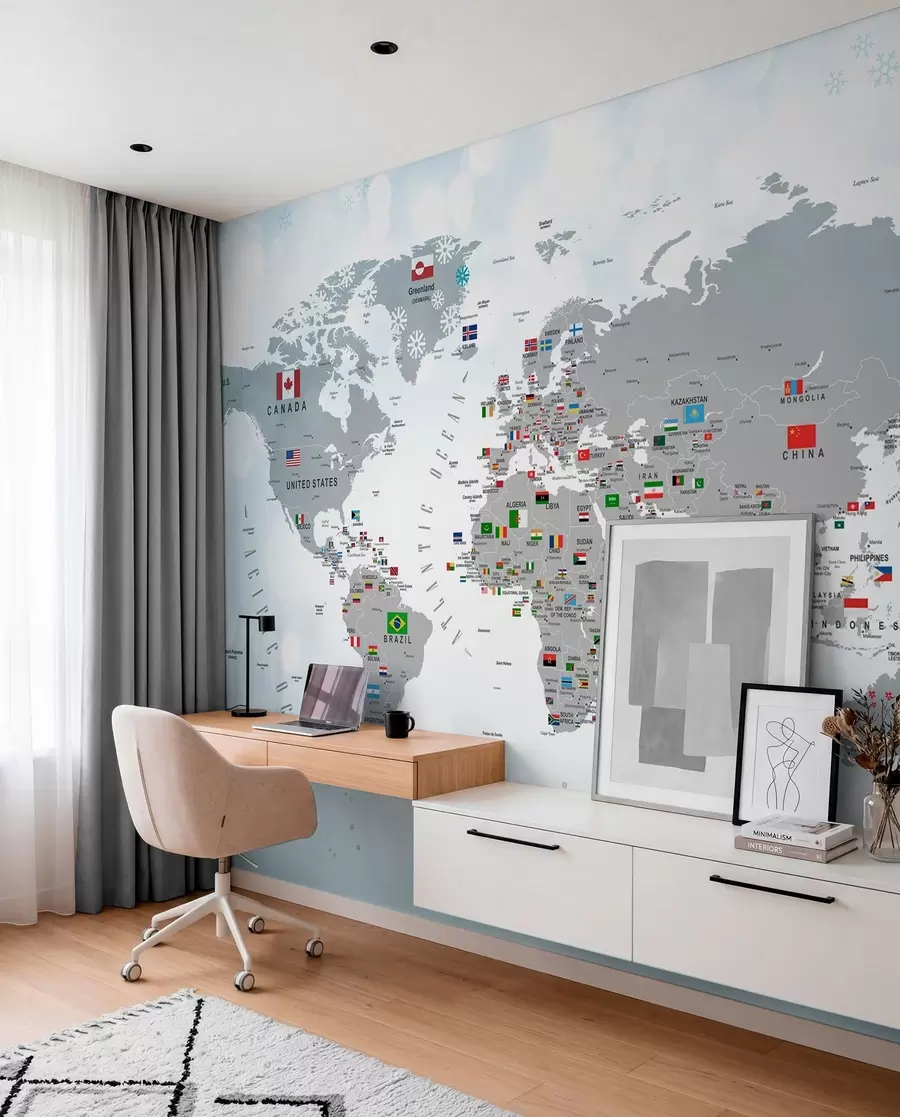 Fototapeta Mapa świata z flagami u72599