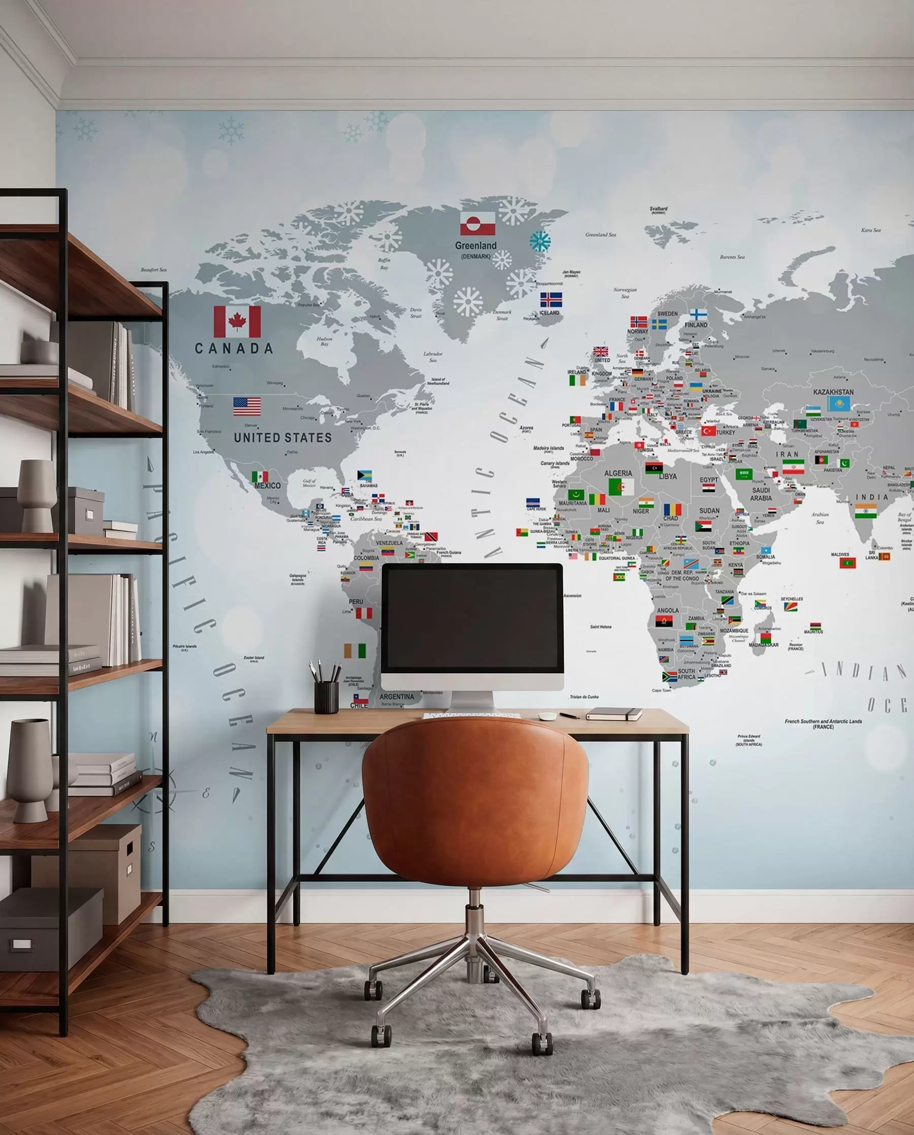 Fototapeta Mapa świata z flagami u72599