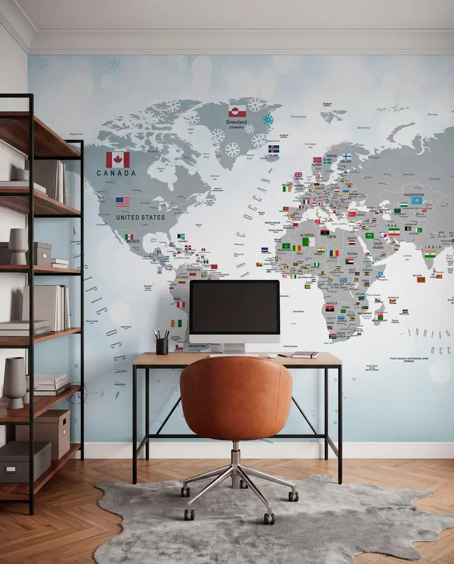 Fototapeta Mapa świata z flagami u72599
