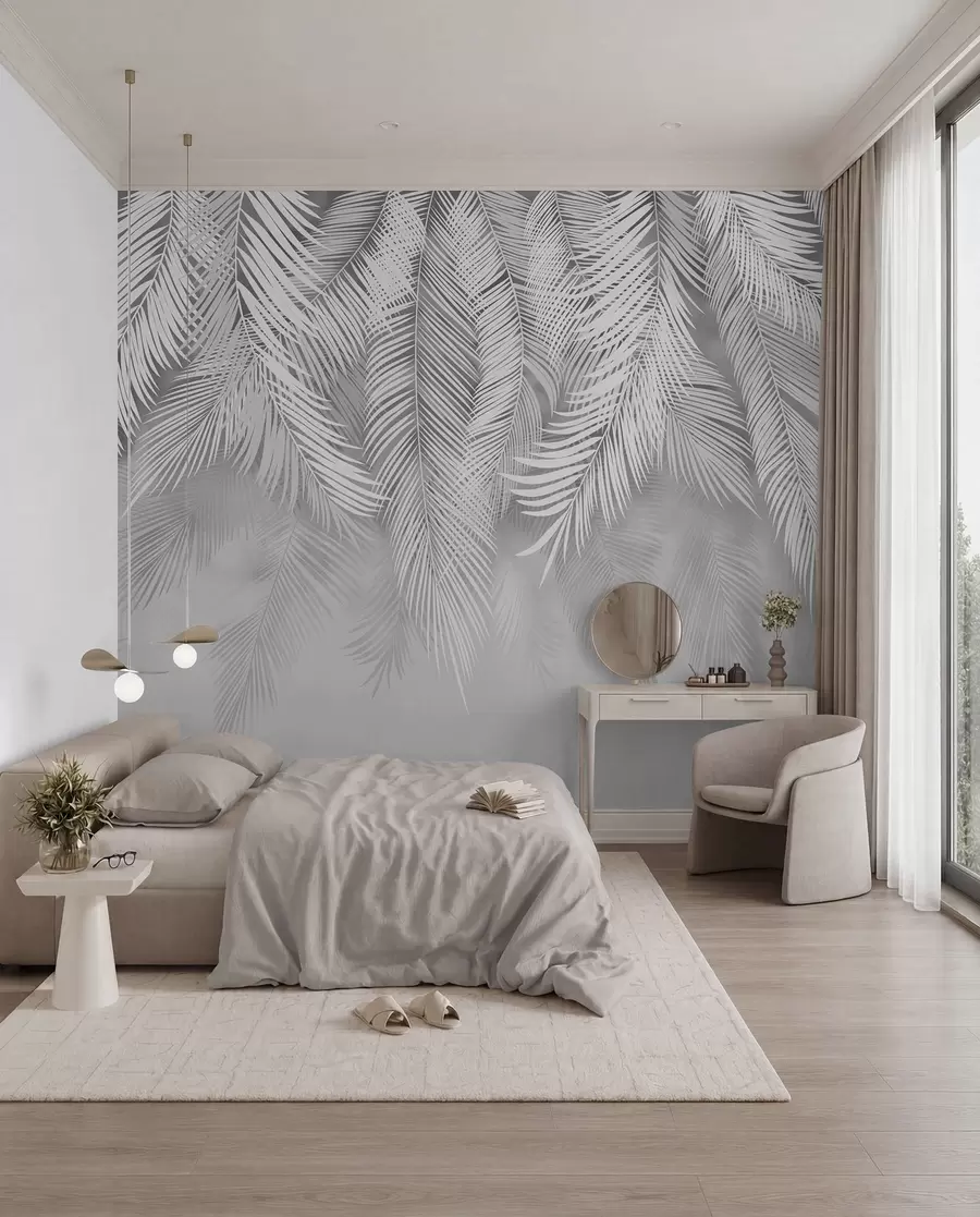 Fototapeta Srebrna kurtyna palm u48556v7