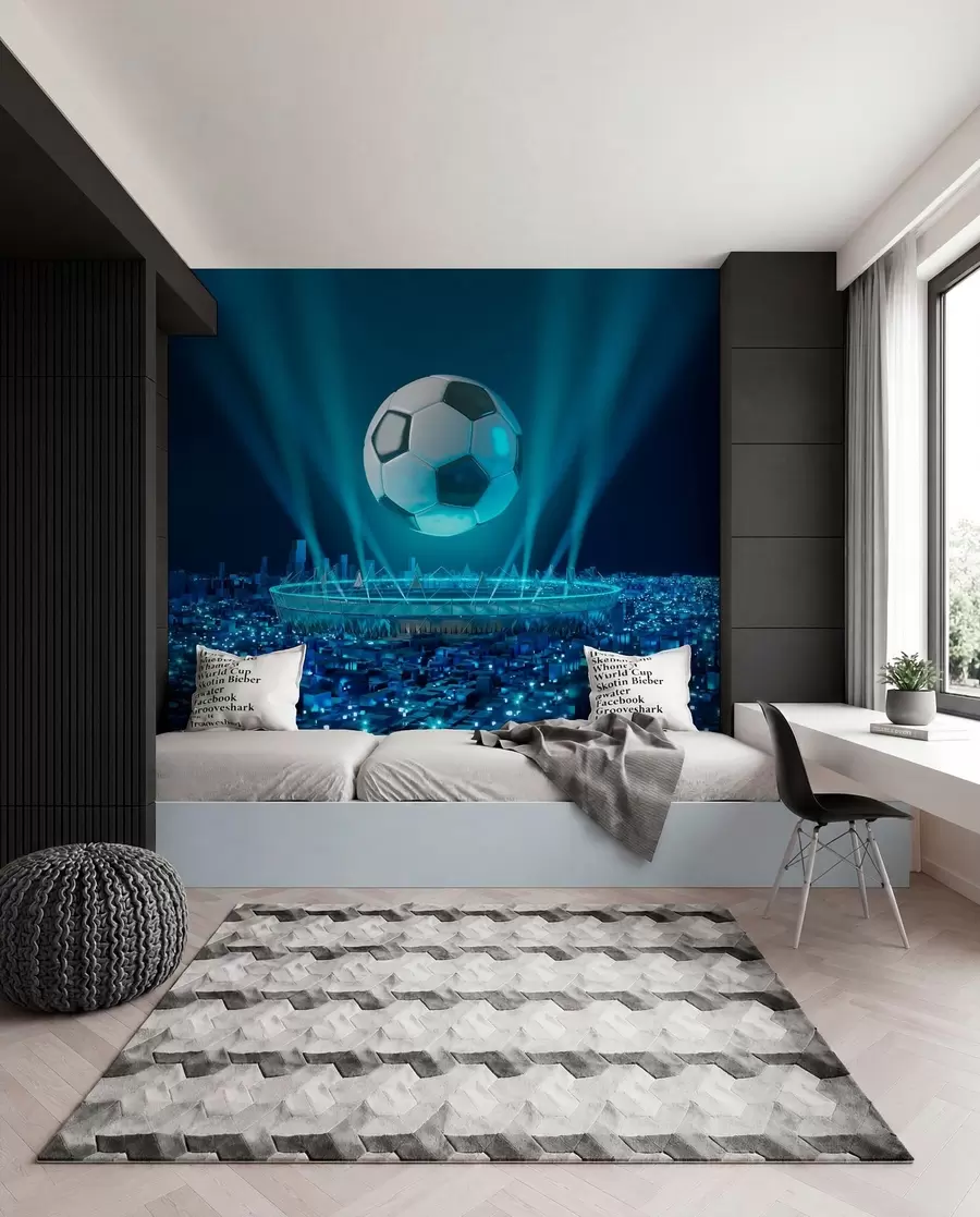 Fototapeta Stadion w błękitnych światłach u72793