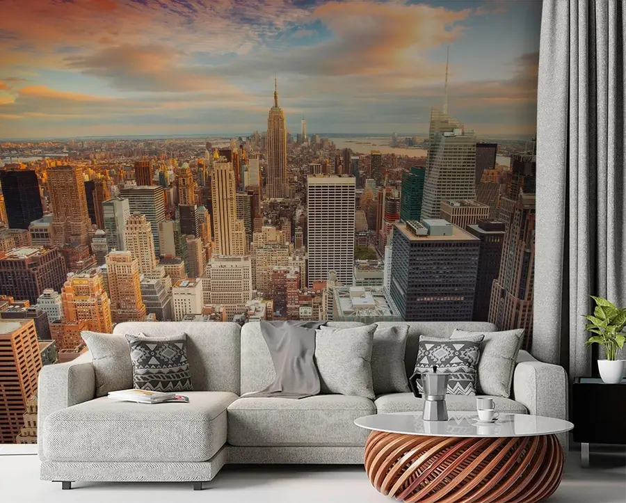 Fototapeta Widok z powietrza na zachód słońca w Nowym Jorku u80529