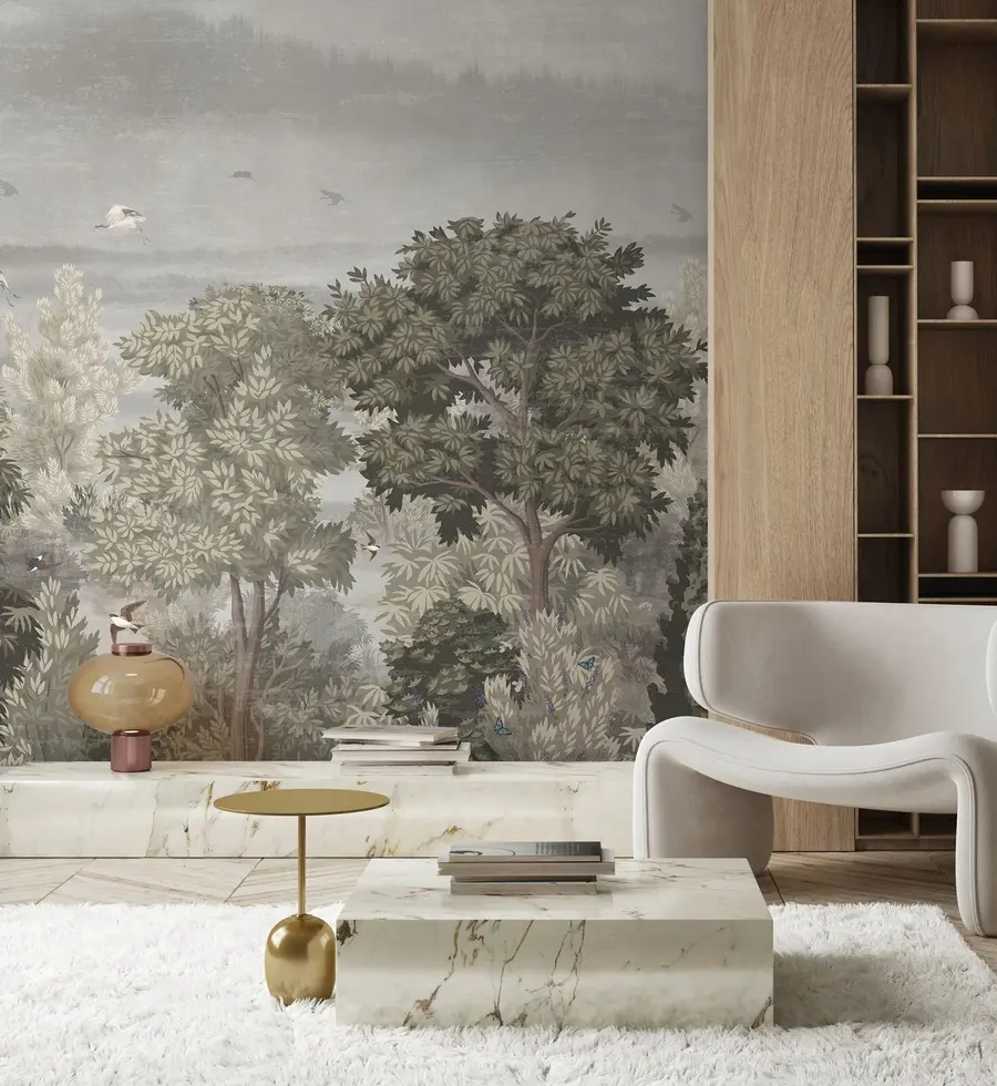 Fototapeta Żuty przelatują nad lasem u73553