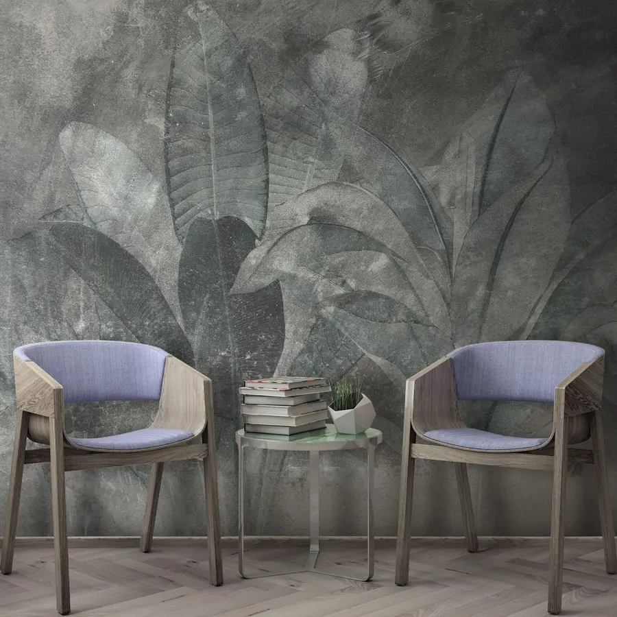 Fototapeta Banany liści na kamiennym tle u73884