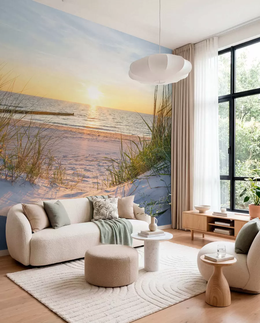 Fototapeta Photo/Panoramic Dunes Beach z zachodem słońca u93577