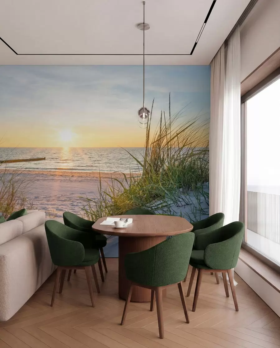 Fototapeta Photo/Panoramic Dunes Beach z zachodem słońca u93577