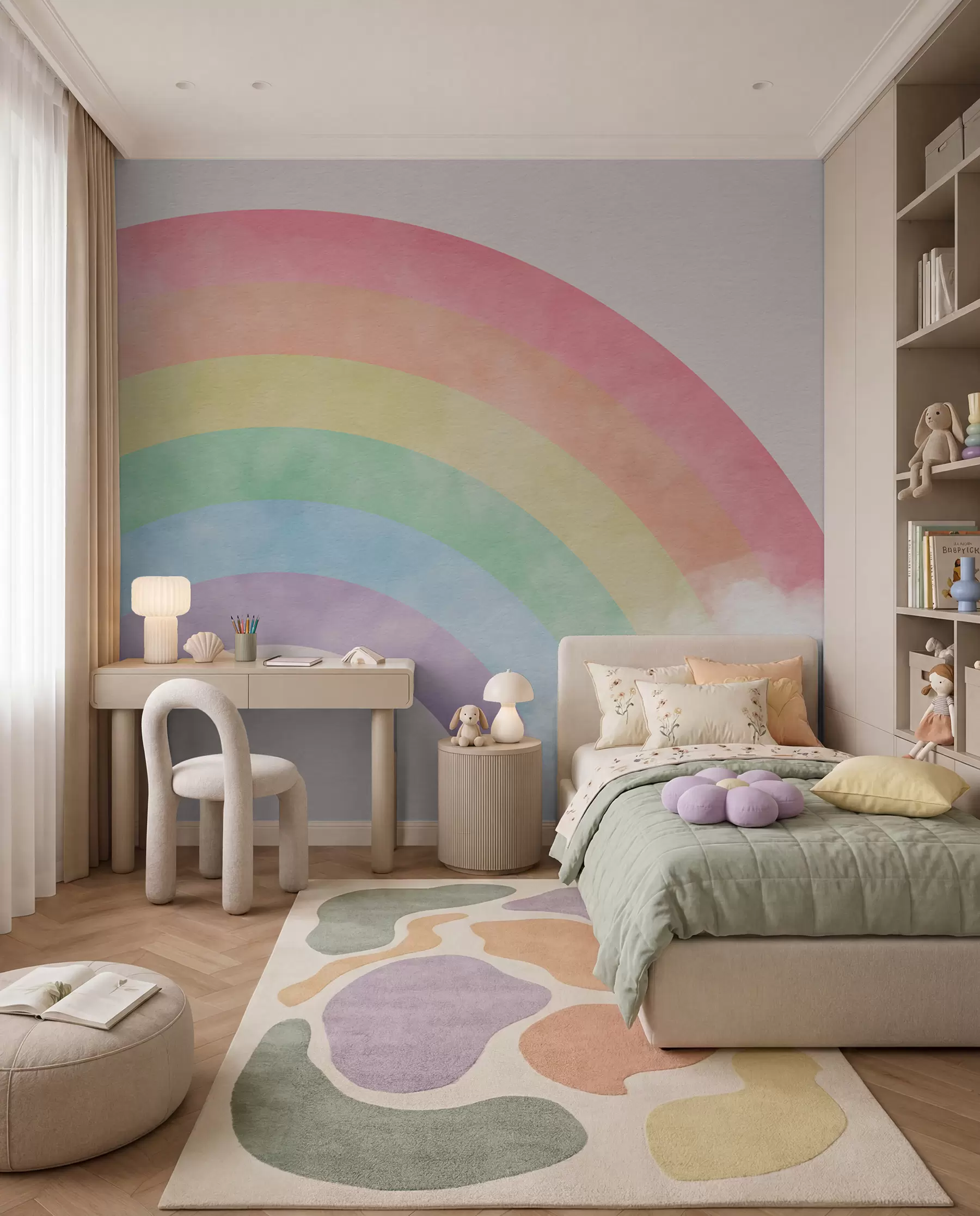 Fototapeta Tęcza wśród miękkich chmur u93619