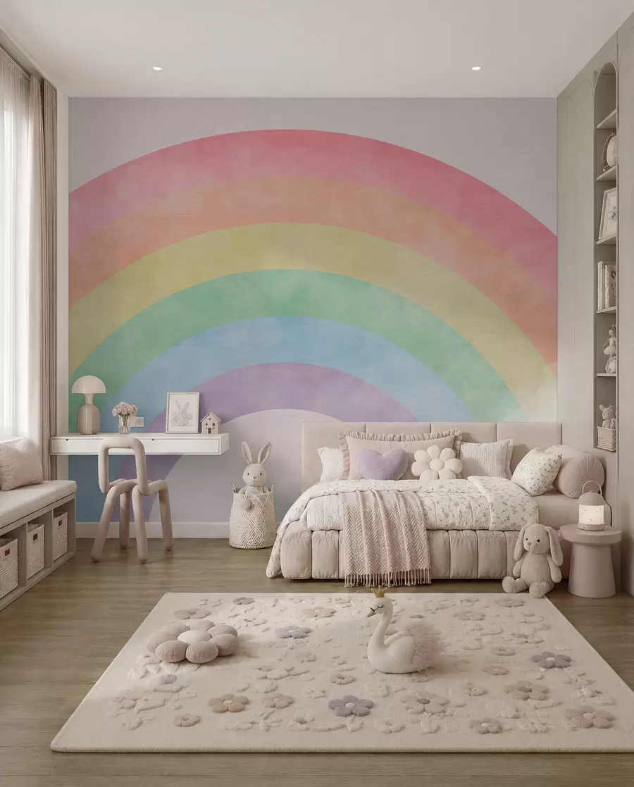 Fototapeta Tęcza wśród miękkich chmur u93619