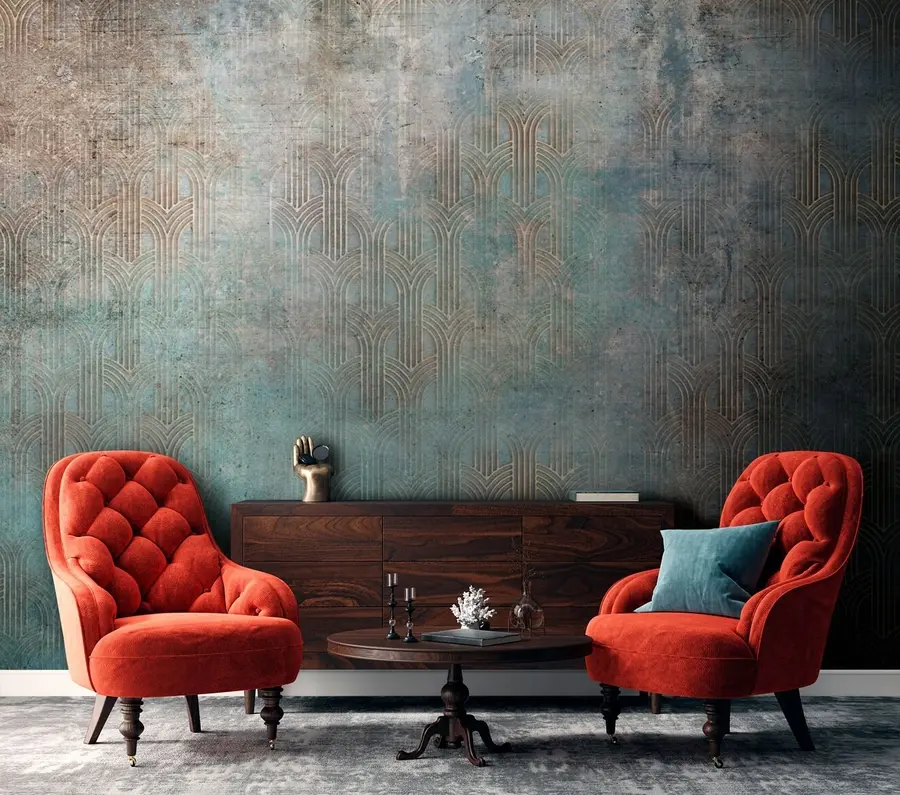 Fototapeta Łukowaty wzór na ścianie grunge u73973