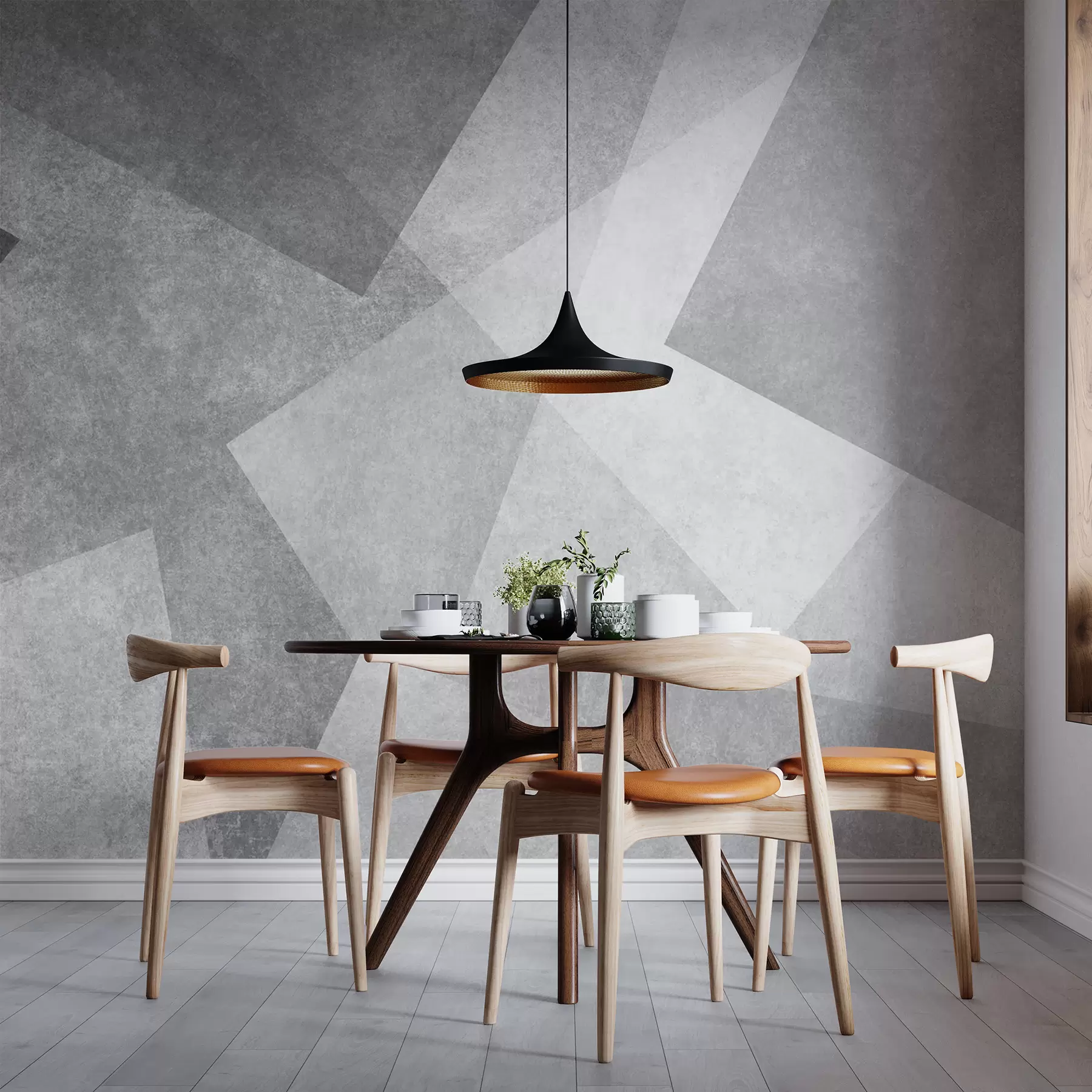 Obraz Geometryczna abstrakcja szarości u74057