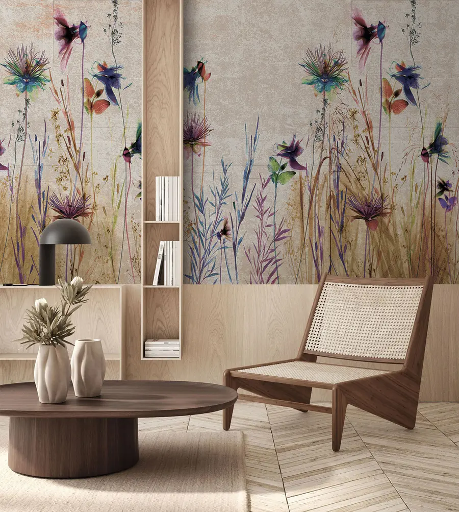 Fototapeta Niezwykłe wysokie kwiaty na beżowym tle u93672