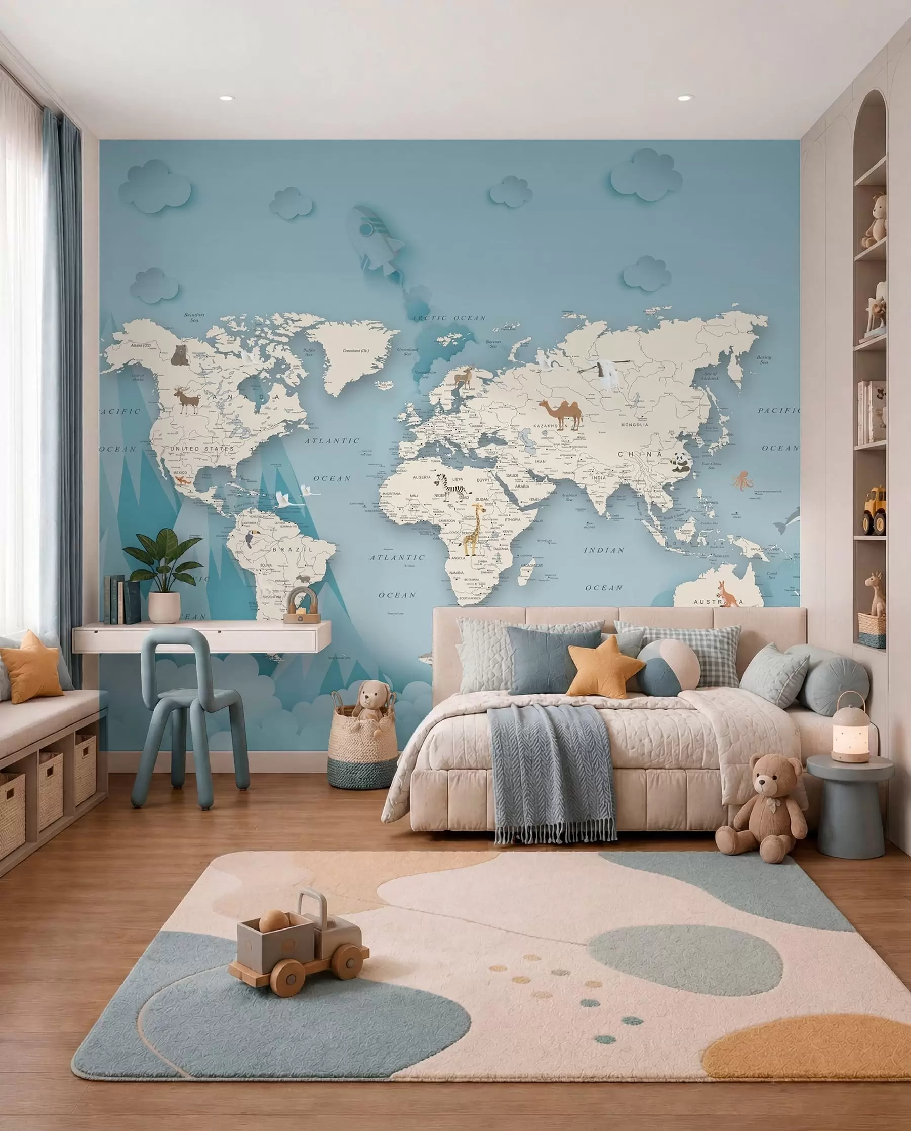 Fototapeta Mapa świata na tle gór u79831