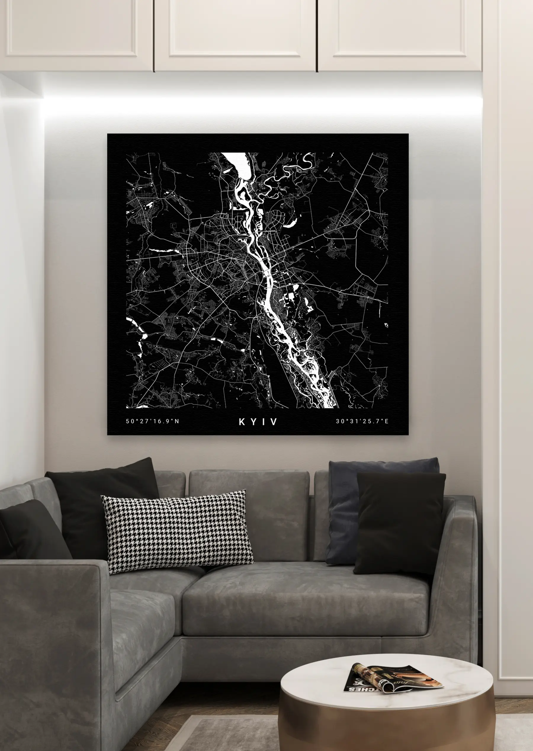 Fototapeta Minimalistyczna mapa miasta Kijowie na Ukrainie s31428