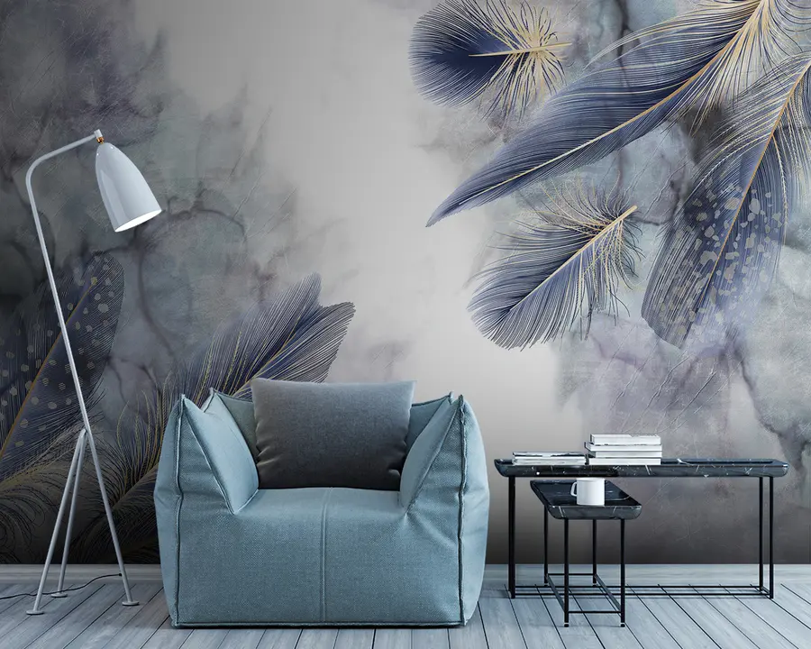 Fototapeta niebieskie pióra u93996