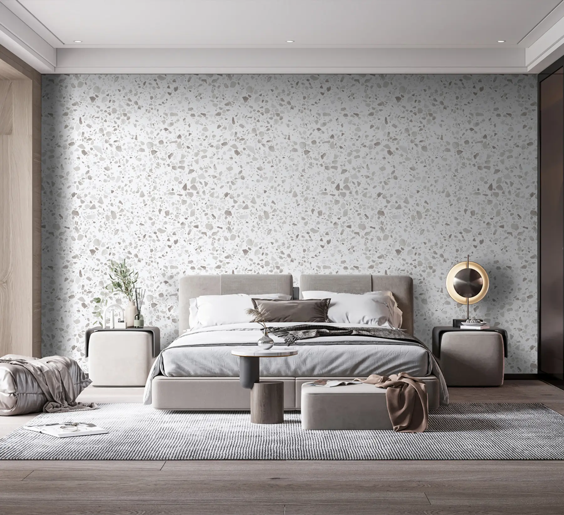 Fototapeta Płytki lastryko, mozaika z kamieniami naturalnymi, granitem, marmurem, kwarcem, betonem u94304