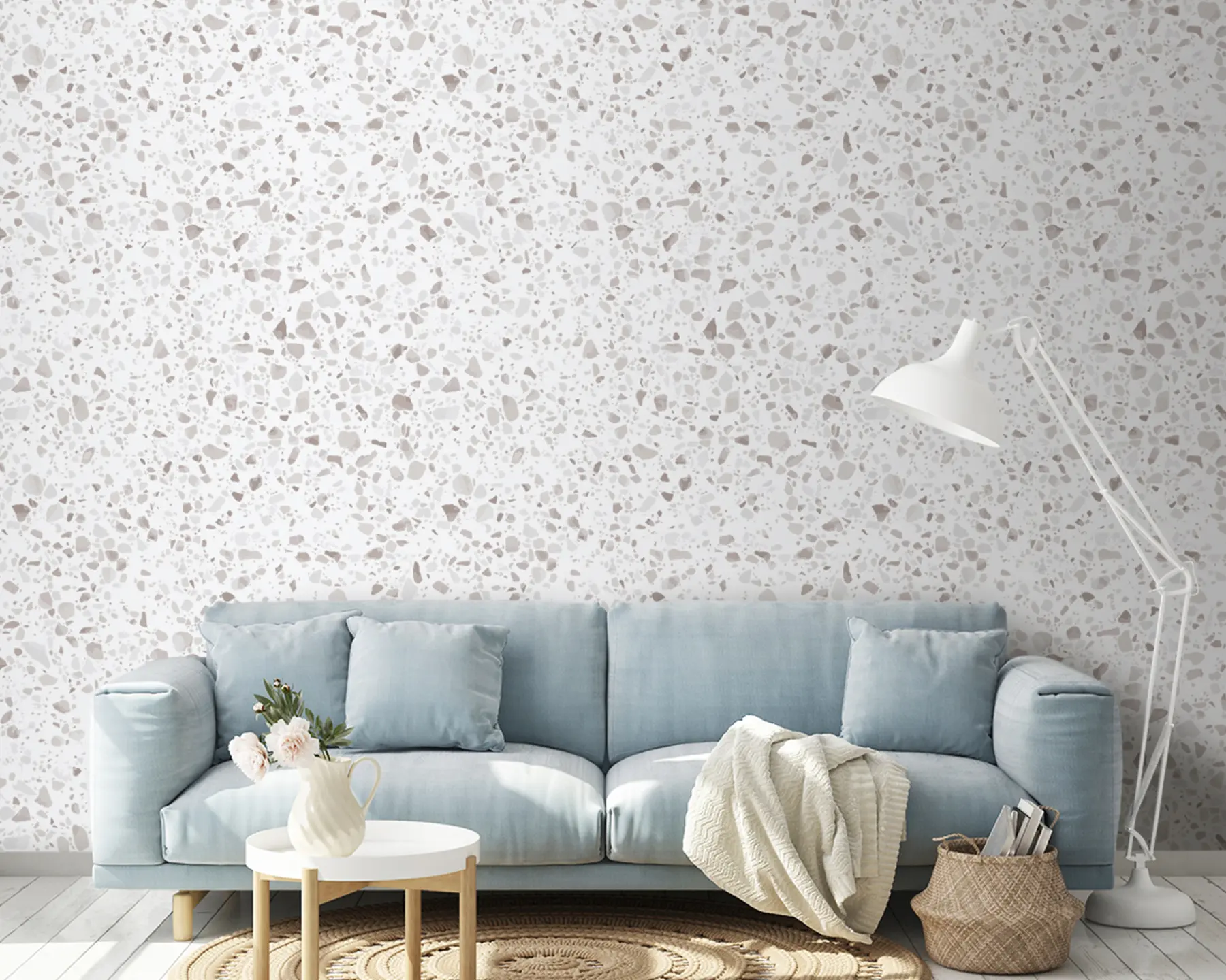 Fototapeta Płytki lastryko, mozaika z kamieniami naturalnymi, granitem, marmurem, kwarcem, betonem u94304