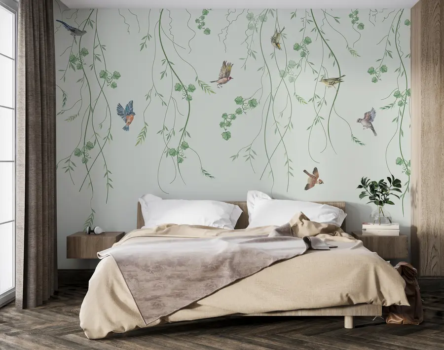 Fototapeta Gałęzie z ptakami, Chinoiserie u94493