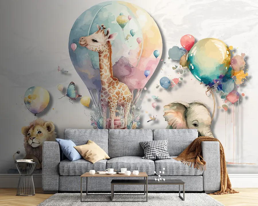 Fototapeta Zwierzęta i balony u95419