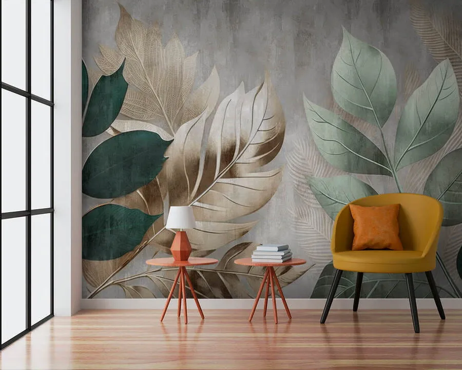 Fototapeta Liście na teksturowanym tle u94827