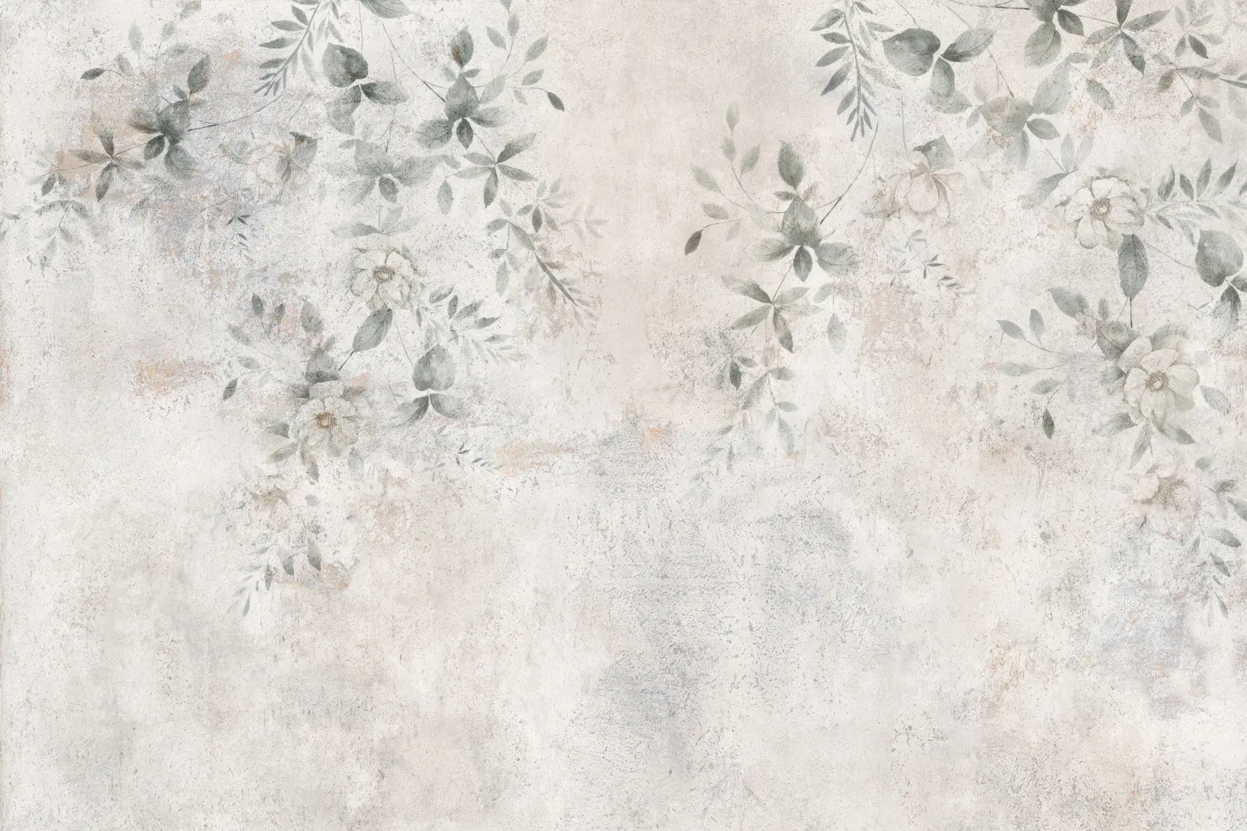 Fototapeta Kwiaty z gałęziami na betonowym tle grunge minimalizm u96140