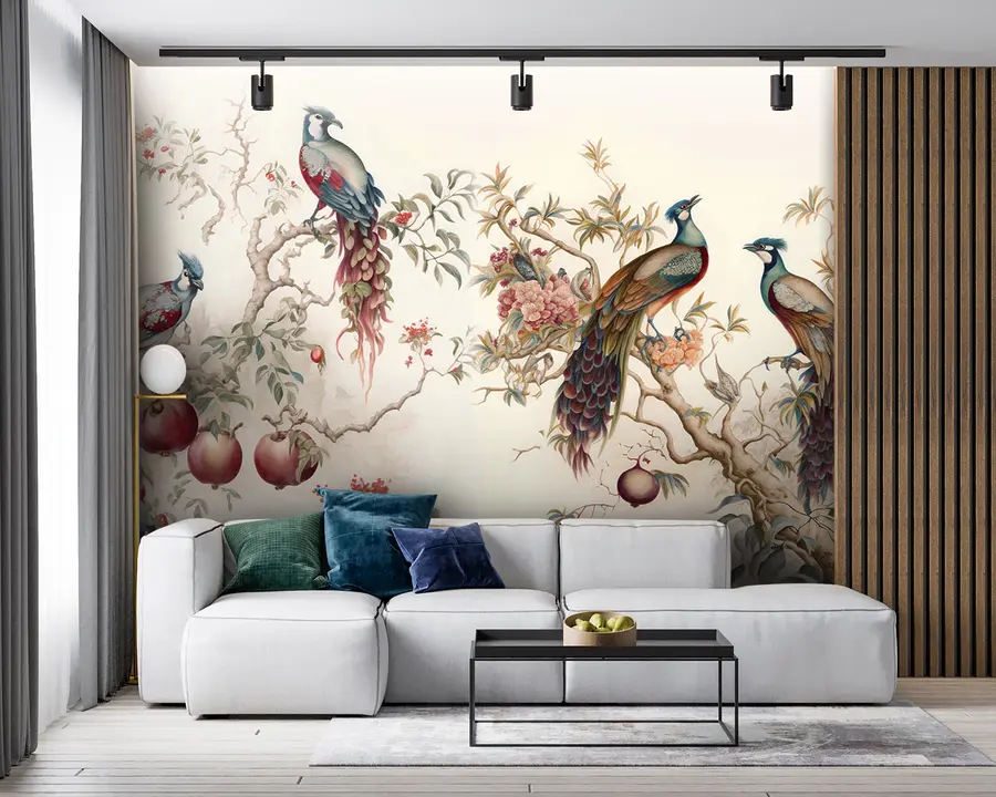 Fototapeta Ptaki na gałęziach granatu u95667