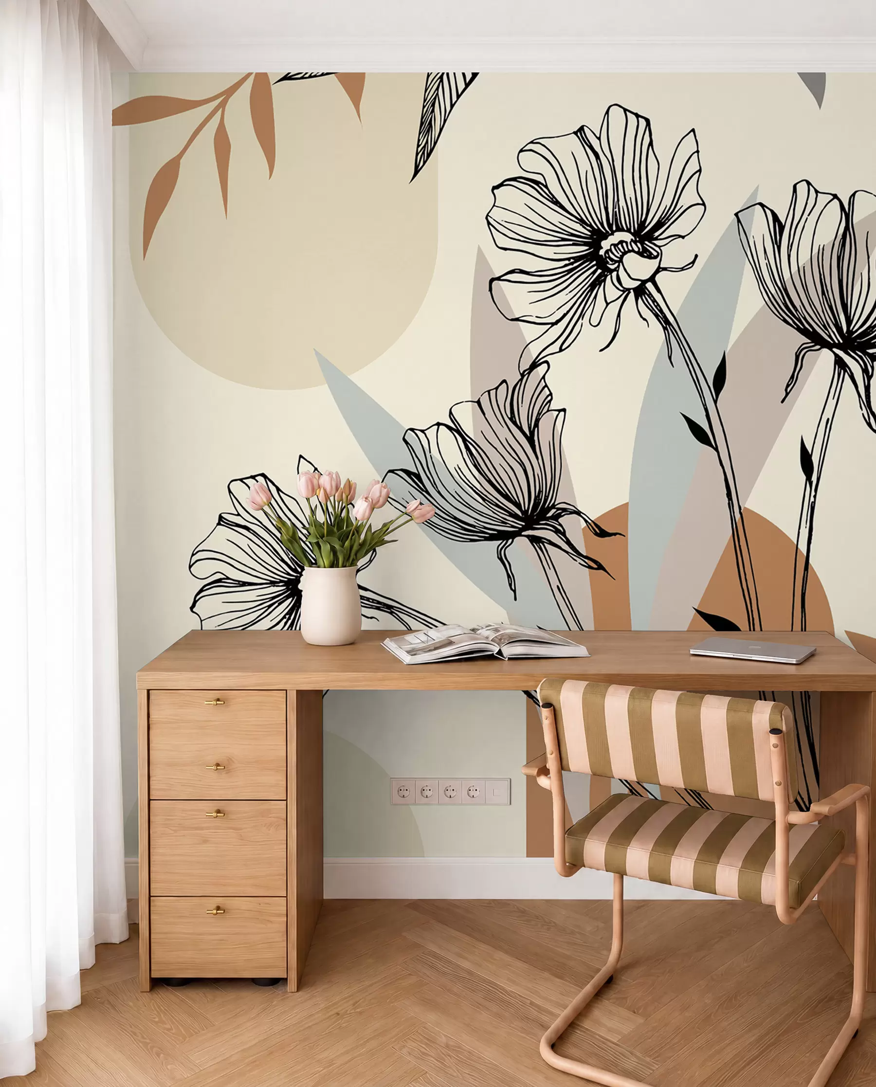 Fototapeta Popularne tapety w stylu boho z kwiatami u97028