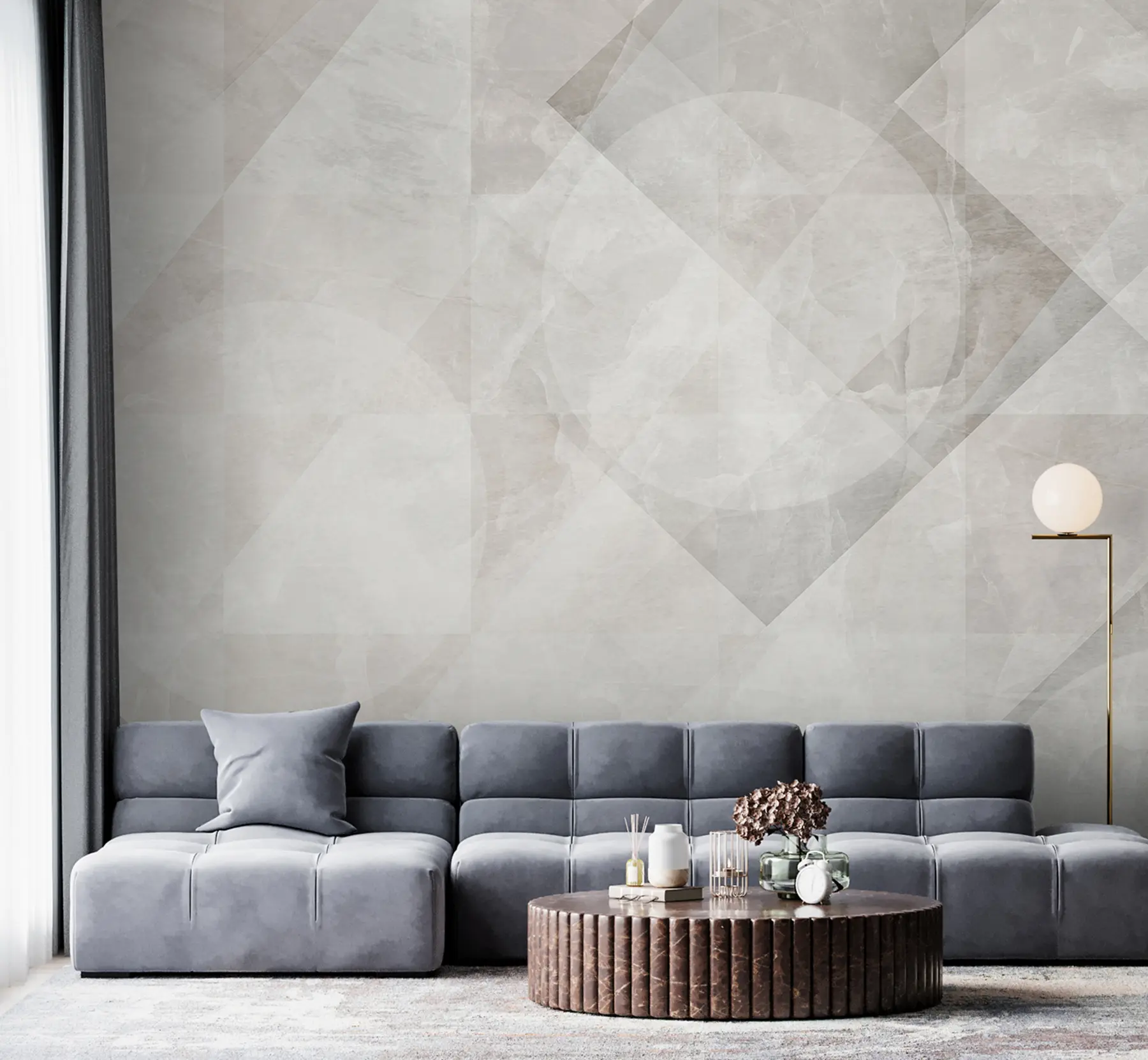 Fototapeta Abstrakcja geometryczna na marmurowym tle w pastelowych kolorach u97269