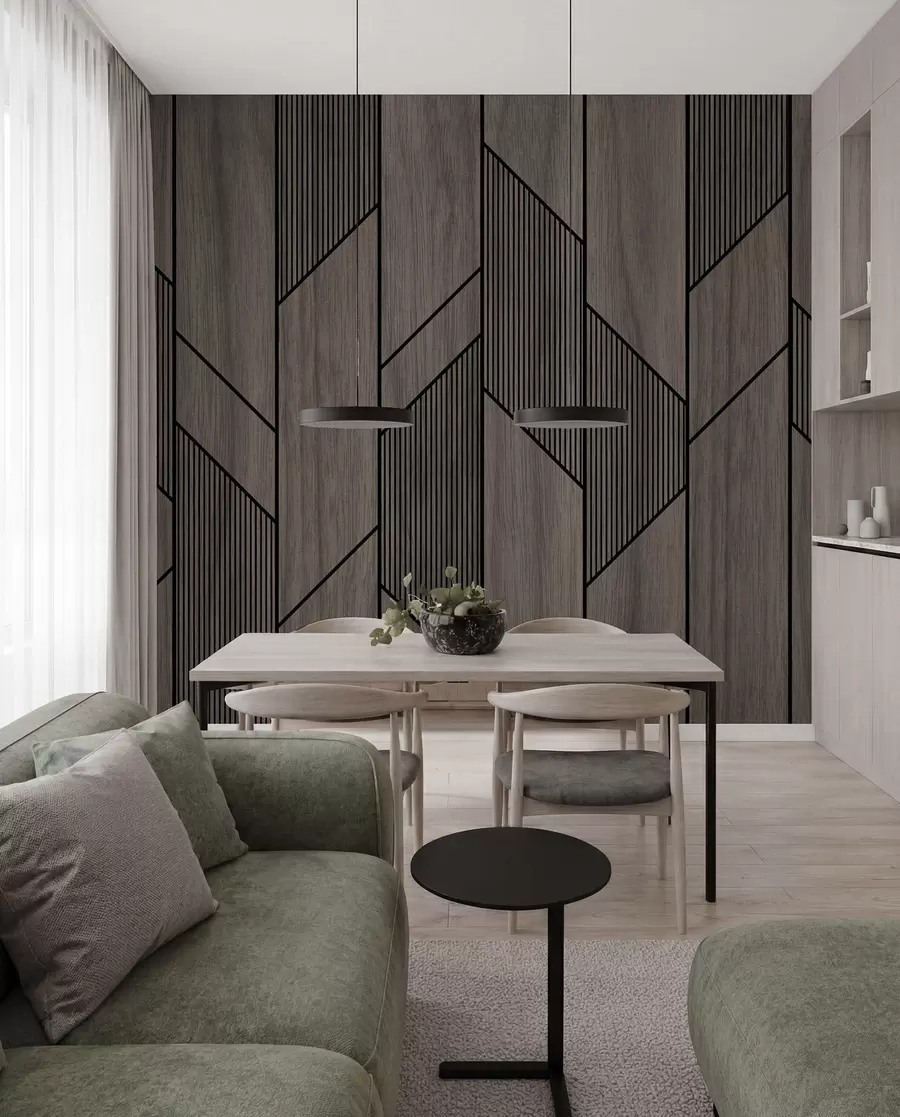 Fototapeta Geometryczne panele z fakturą drewna u97427