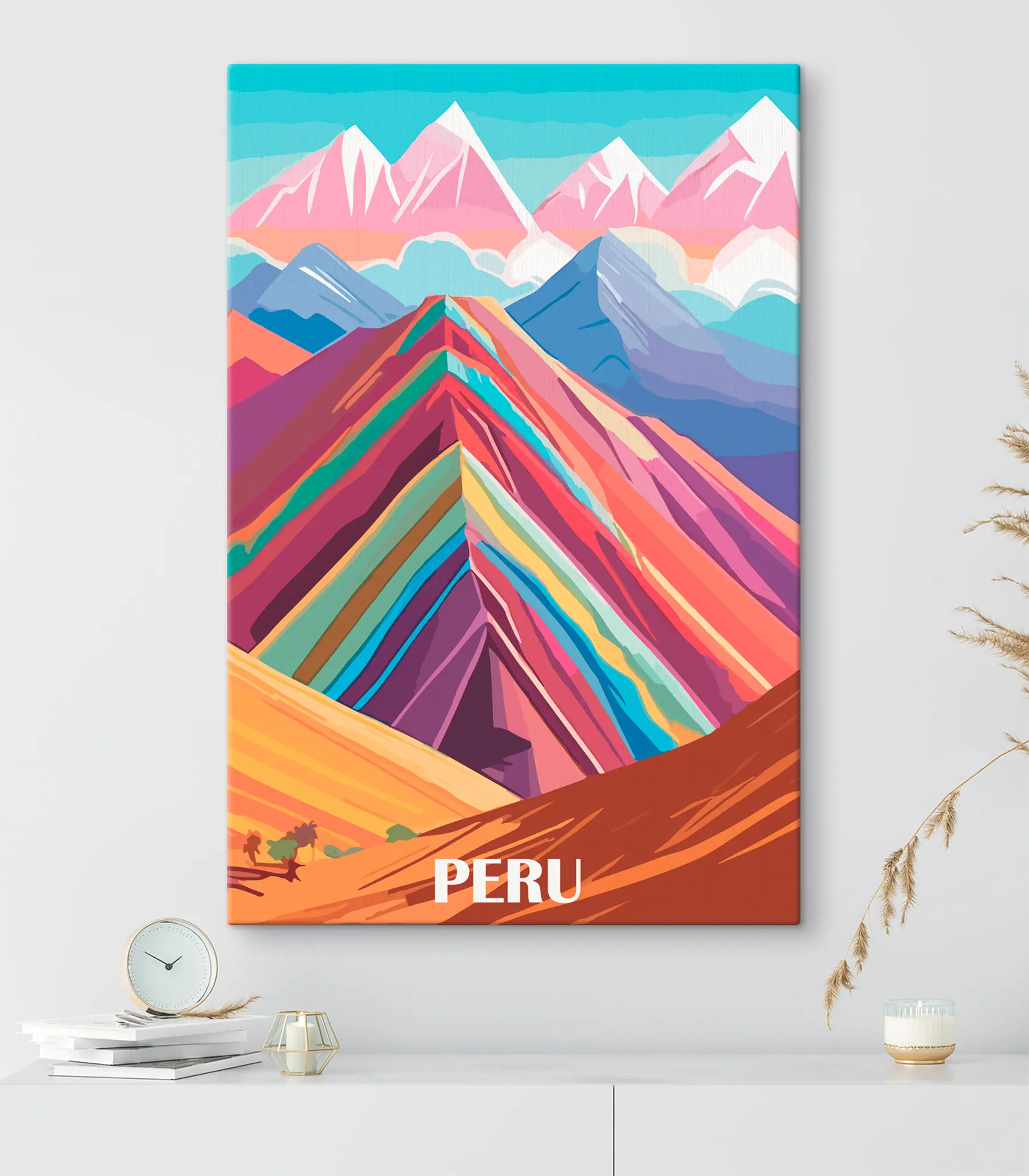 Fototapeta Ilustracja w stylu retro przedstawiająca podróż do Peru s36390