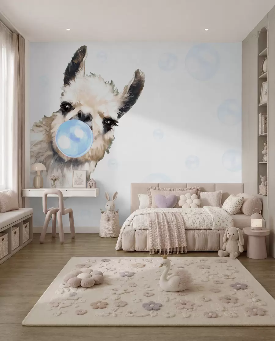 Fototapeta Lama z błękitną gumą u98952v1