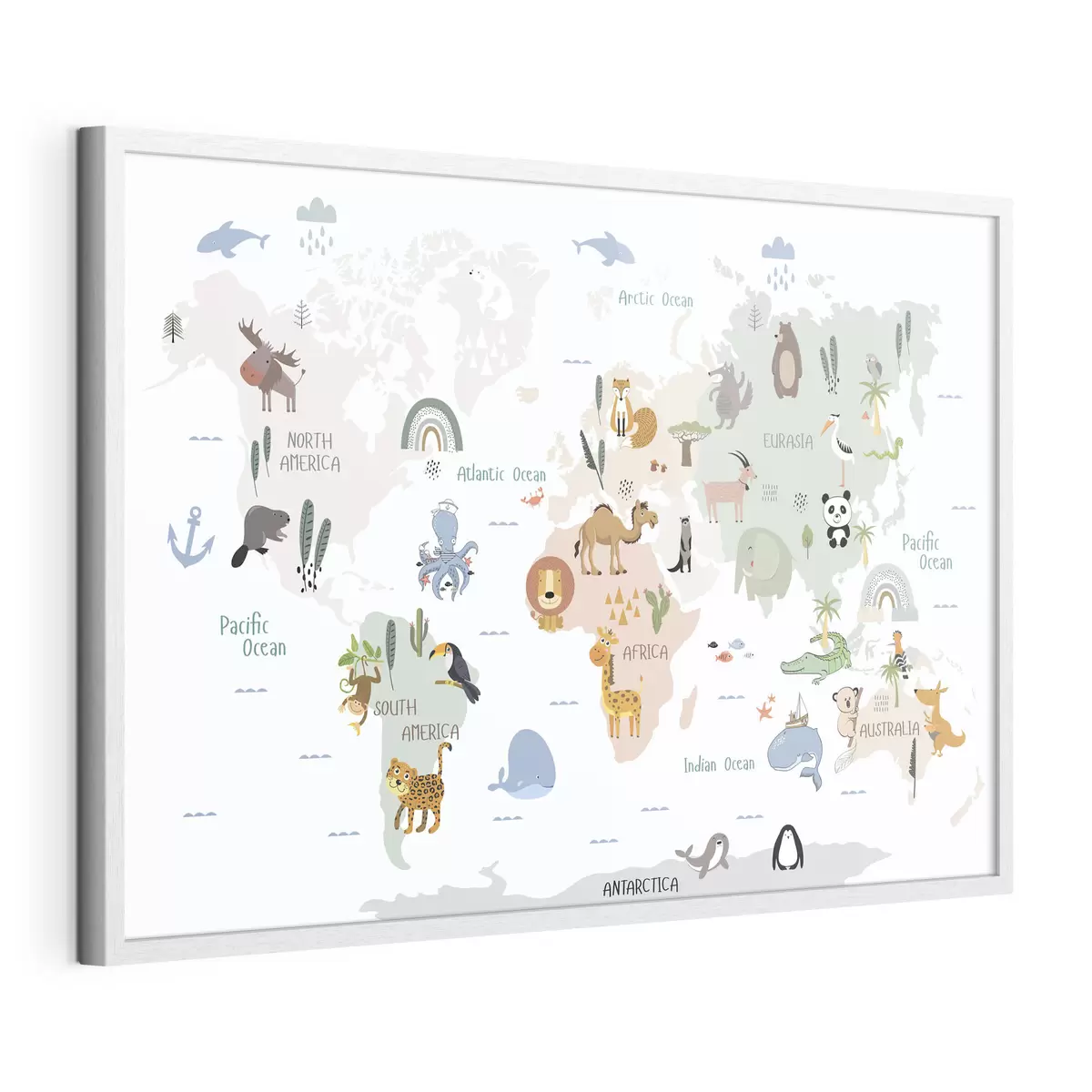 Plakat Mapa świata zwierząt f32082
